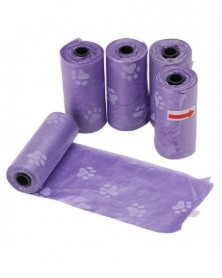 Purple-5Rolls/Pack Dog Poop...