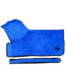 Blue-XS size-Pet Bathrobe...