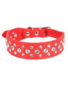 L size-red-Dog Collar PU...