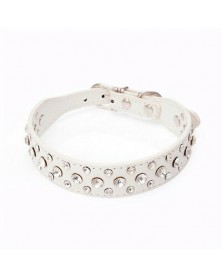 M size-white-Pet Rhinestone...