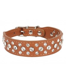 M size-coffee-Dog Collar PU...