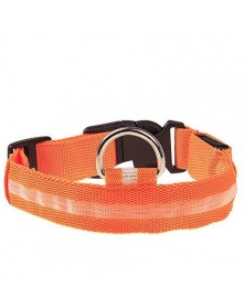 L size-Orange-Nylon LED Dog...