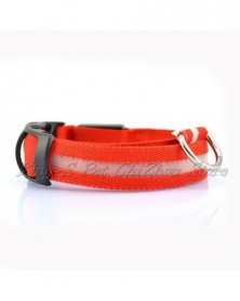 L size-red-Nylon LED Pet...