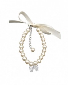 M size-White-Pet Necklace...