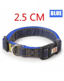 BLUE 2.5cm-S M L Pet Collar...