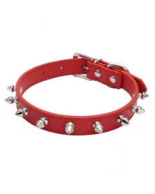 S size-Red-Rivet Pet Collar...