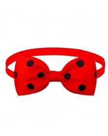 Red-Pet Neck Bow Wave Dot...