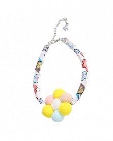 L size-White-Pet Necklace...