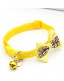 yellow grid-Dog Collar...