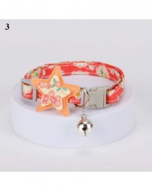 3-Flower Pattern Cat Collar...