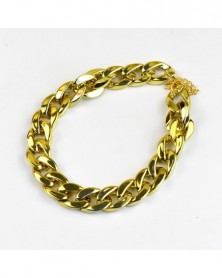 02-1pcs Pet Chain Punk Gold...