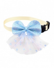 Blue-Pet Bow Collar Wave...