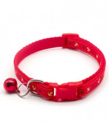 Red - Pet Collar with Bell...