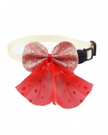 Red - Pet Bow Collar Wave...